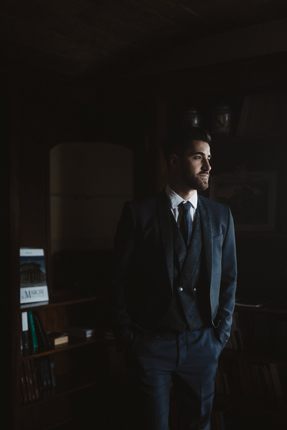 Groom Suit Navy Blue Tie Le Marche Wedding Inspiration Francesca Angrisano