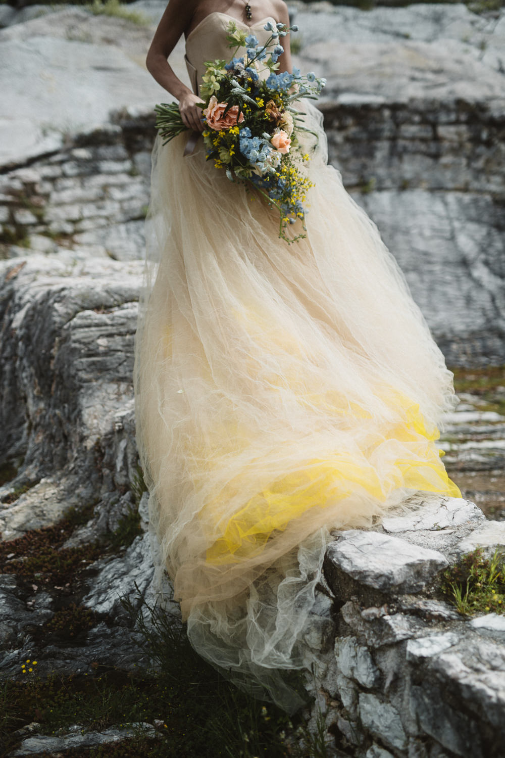 Dress Gown Bride Bridal Vera Wang Princess Tulle Yellow Le Marche Wedding Inspiration Francesca Angrisano