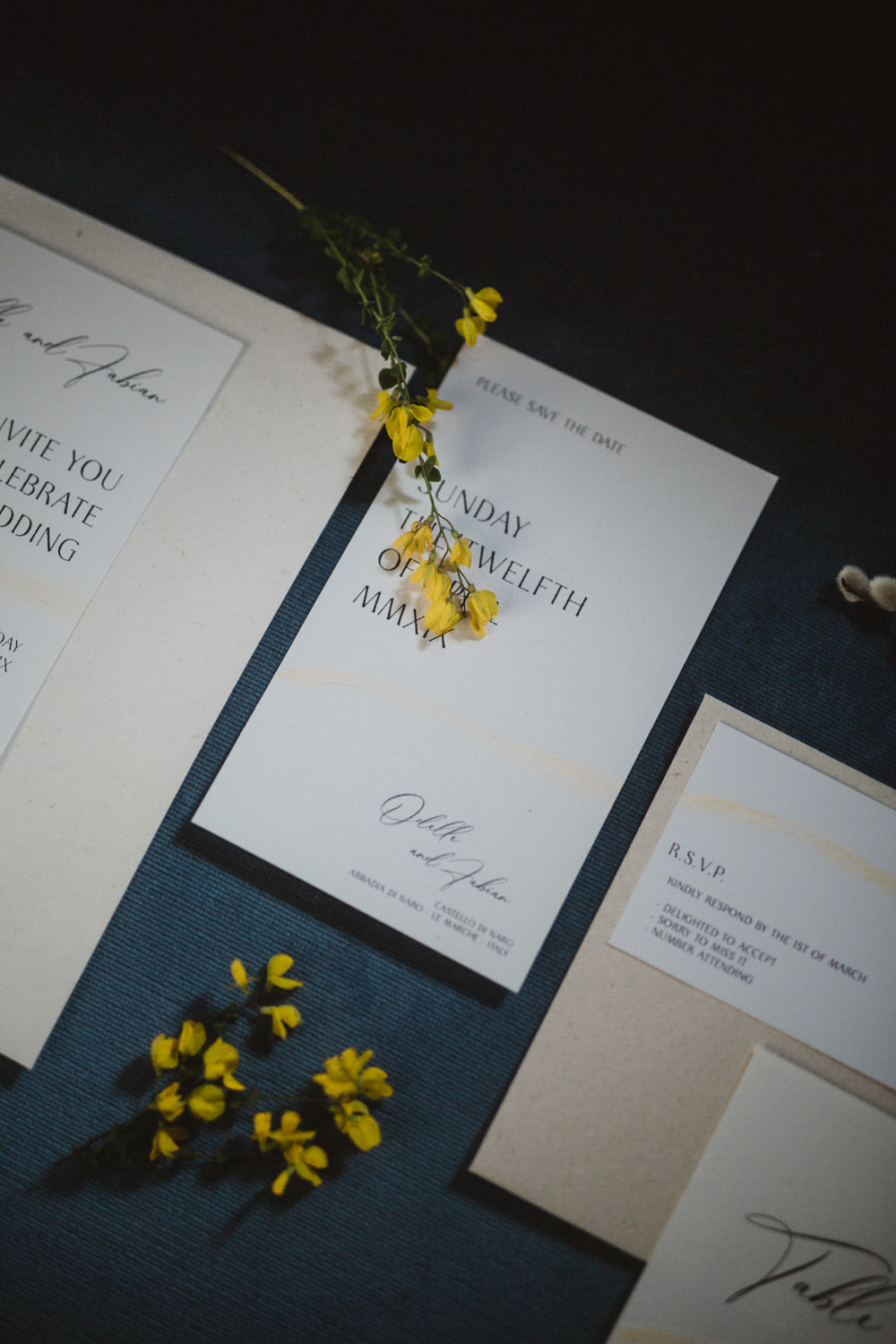 Modern Calligraphy Stationery Invite Invitations Le Marche Wedding Inspiration Francesca Angrisano