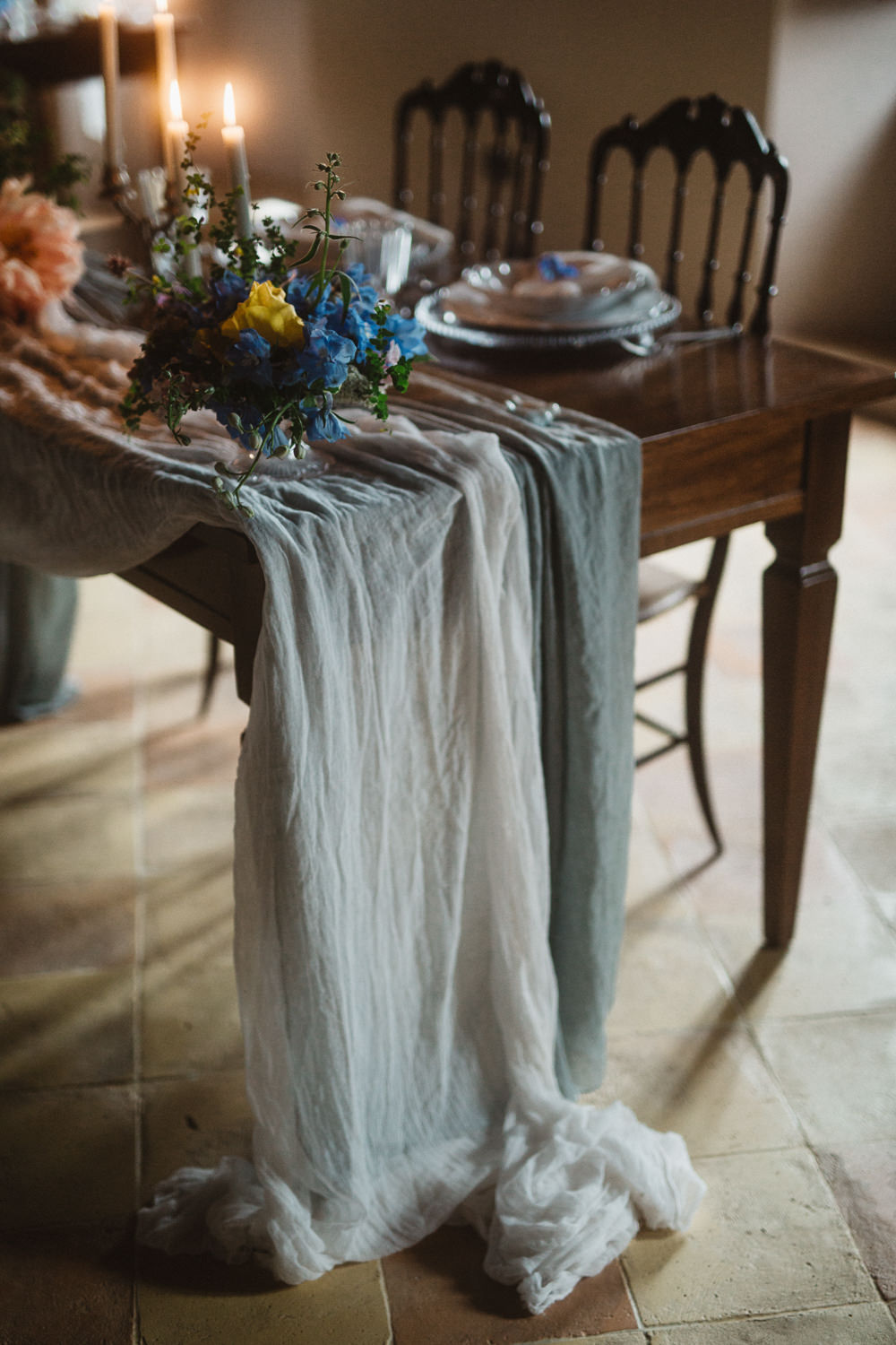 Table Cloth Runner Silk Grey Le Marche Wedding Inspiration Francesca Angrisano