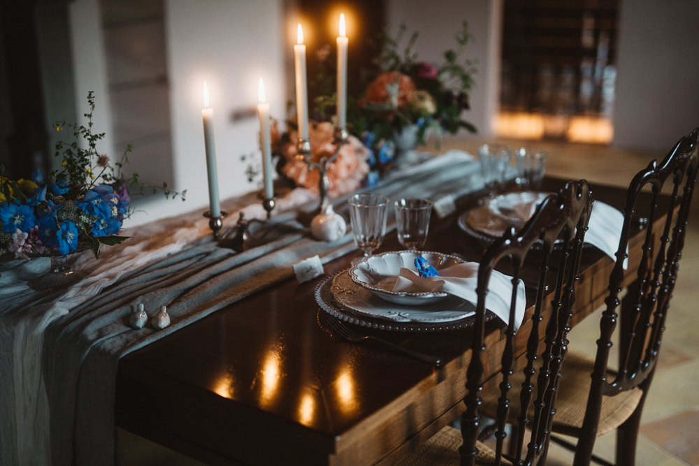 Table Tablescape Decor Candles Le Marche Wedding Inspiration Francesca Angrisano