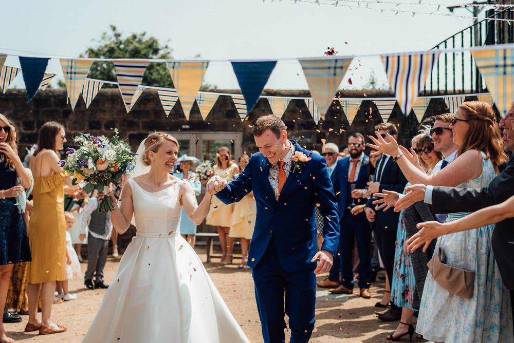 Confetti Throw Lineham Farm Wedding Marni V Photography