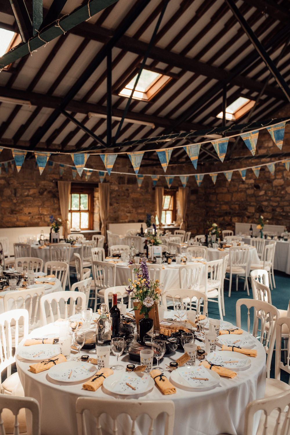 Barn Bunting Decor Lineham Farm Wedding Marni V Photography