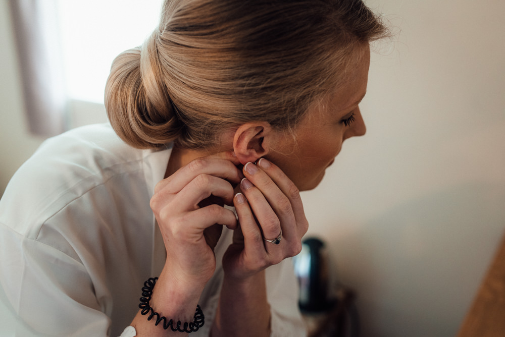 Bride Bridal Hair Style Up Do Bun Lineham Farm Wedding Marni V Photography