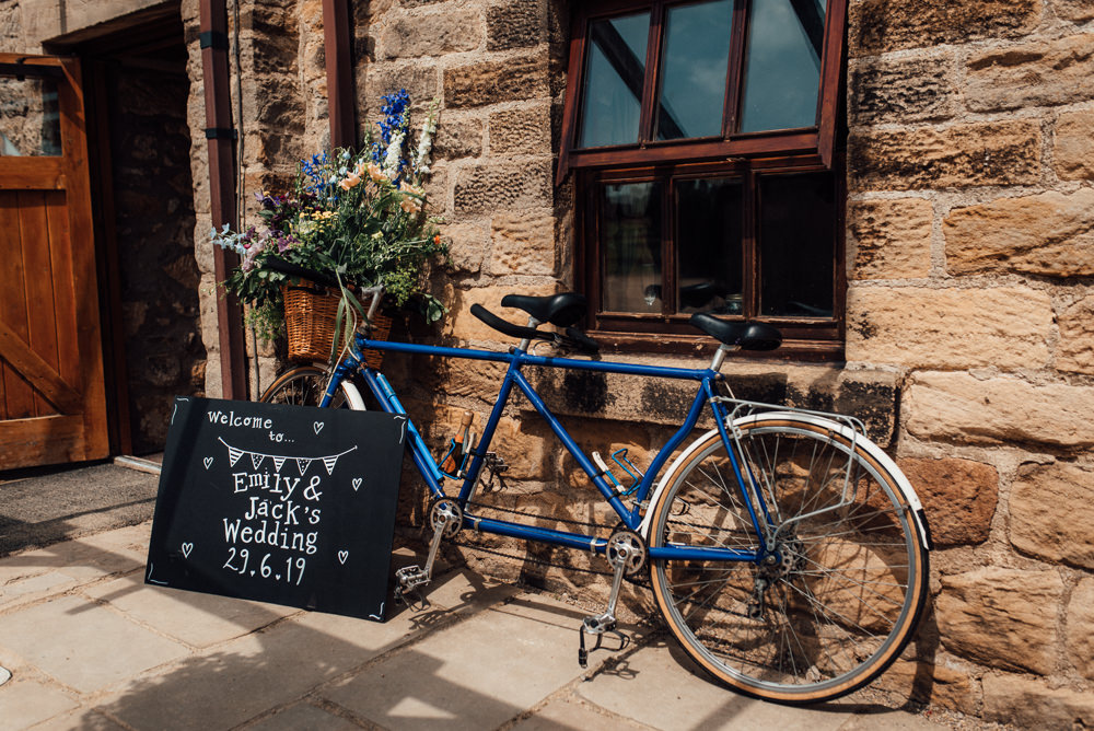 Tandem Bicycle Decor Flowers Lineham Farm Wedding Marni V Photography