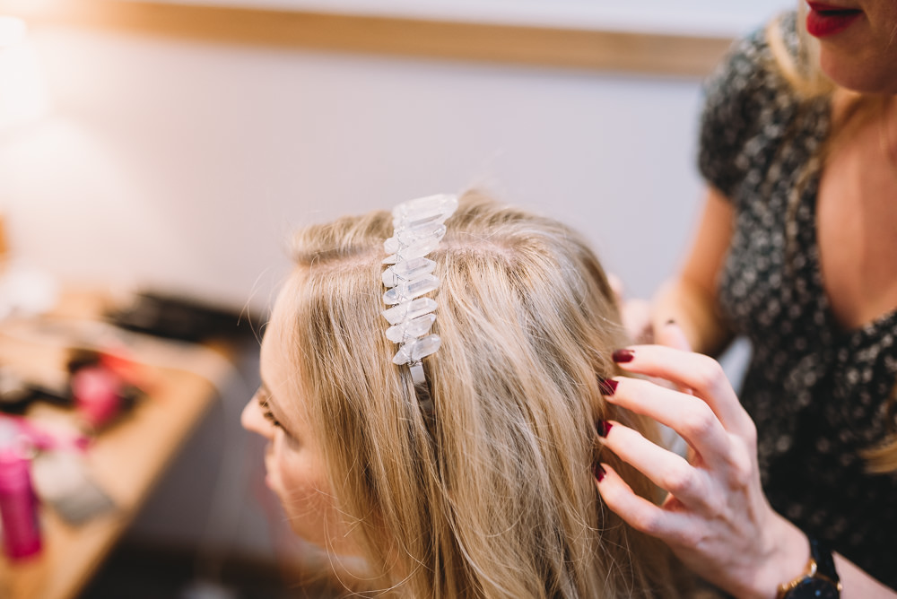 Bride Bridal Hair Make Up Crown Tiara Maidens Barn Wedding Sophie Oldhamstead Photography