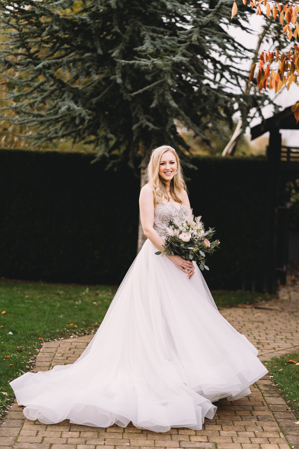 Dress Gown Bride Bridal Princess Strapless Tulle Skirt Maidens Barn Wedding Sophie Oldhamstead Photography