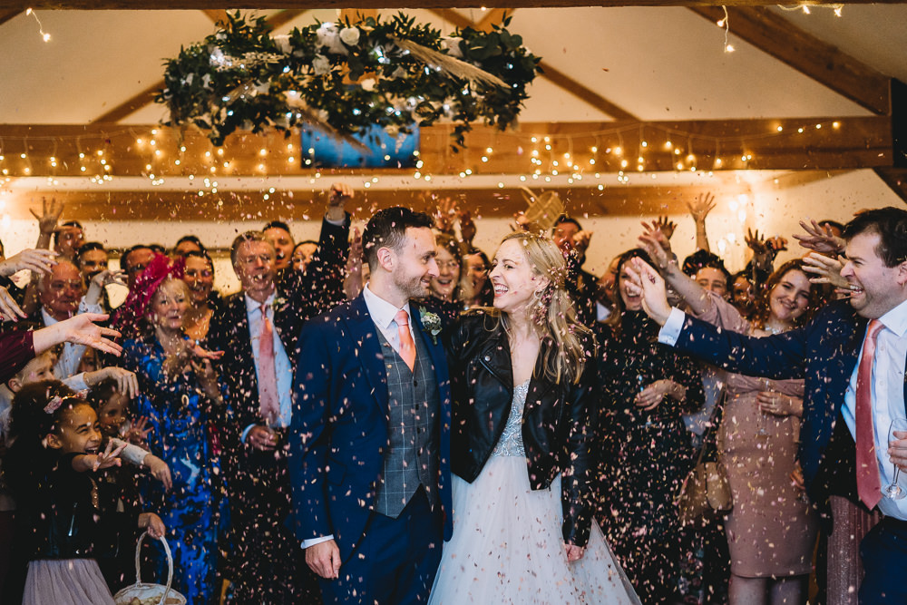 Confetti Throw Maidens Barn Wedding Sophie Oldhamstead Photography