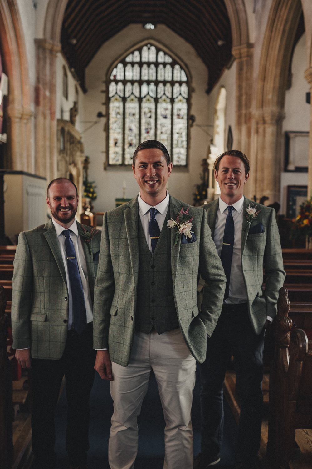 Groom Groomsmen Suit Tweed Jacket Waistcoat Chinos Tie Marquee Wedding Home The Chamberlins