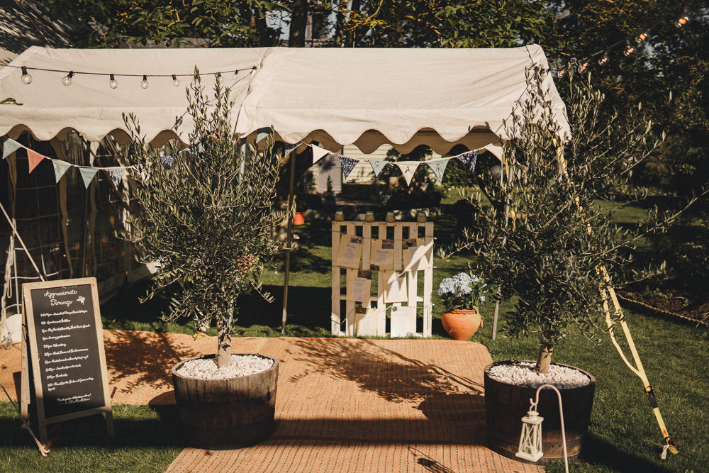 Tree Lined Entrance Bunting Decor Marquee Wedding Home The Chamberlins
