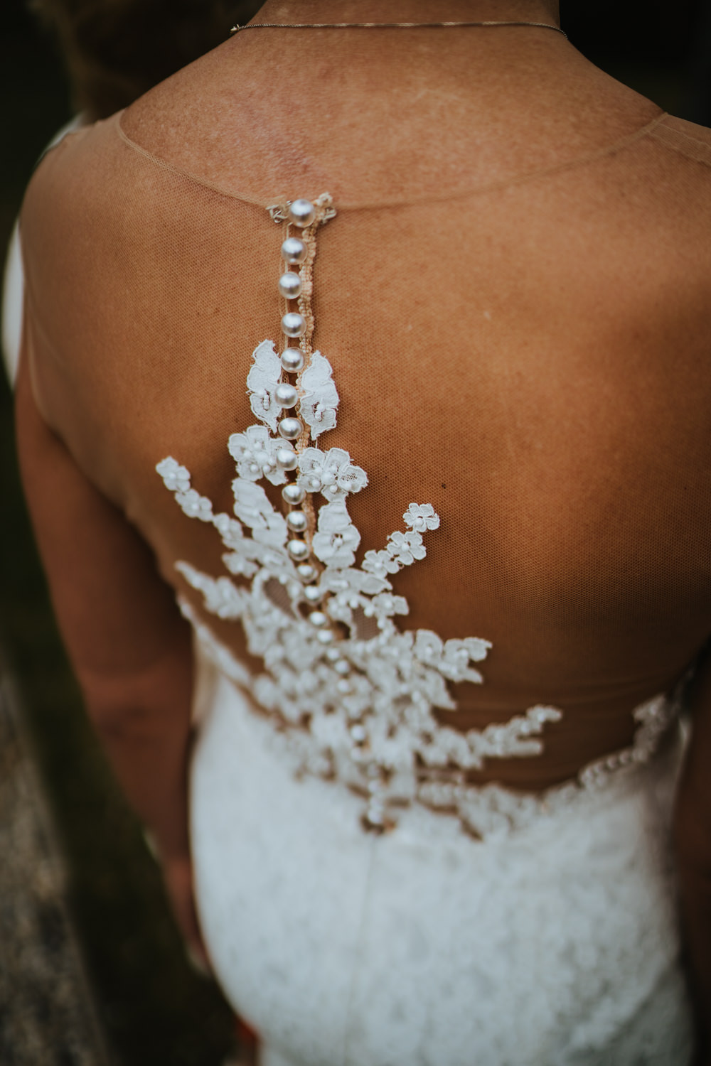 Dress Gown Bride Bridal Illusion Lace Back Train Micro Wedding Nicola Dawson Photography
