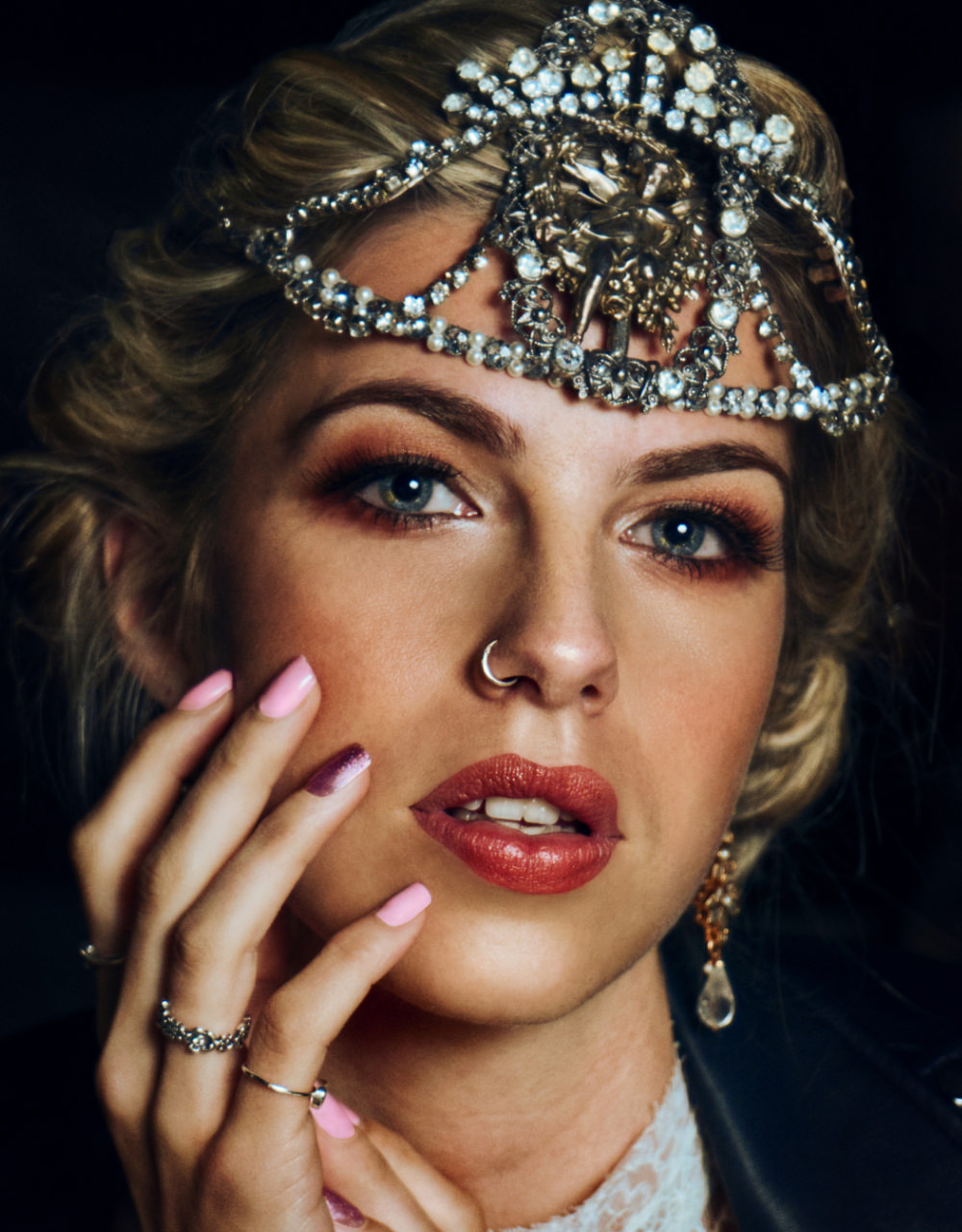 Moroccan Wedding Inspiration Bride Bridal Make Up Headdress Accessory Luke Batchelor Productions