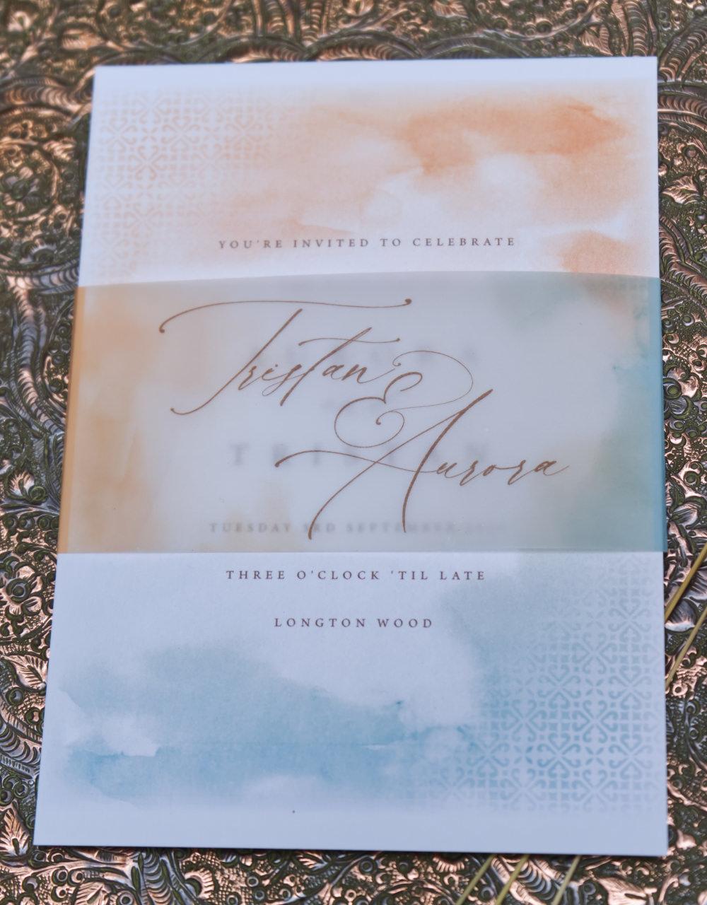 Stationery Invite Invitation Watercolour Calligraphy Moroccan Wedding Inspiration Luke Batchelor Productions