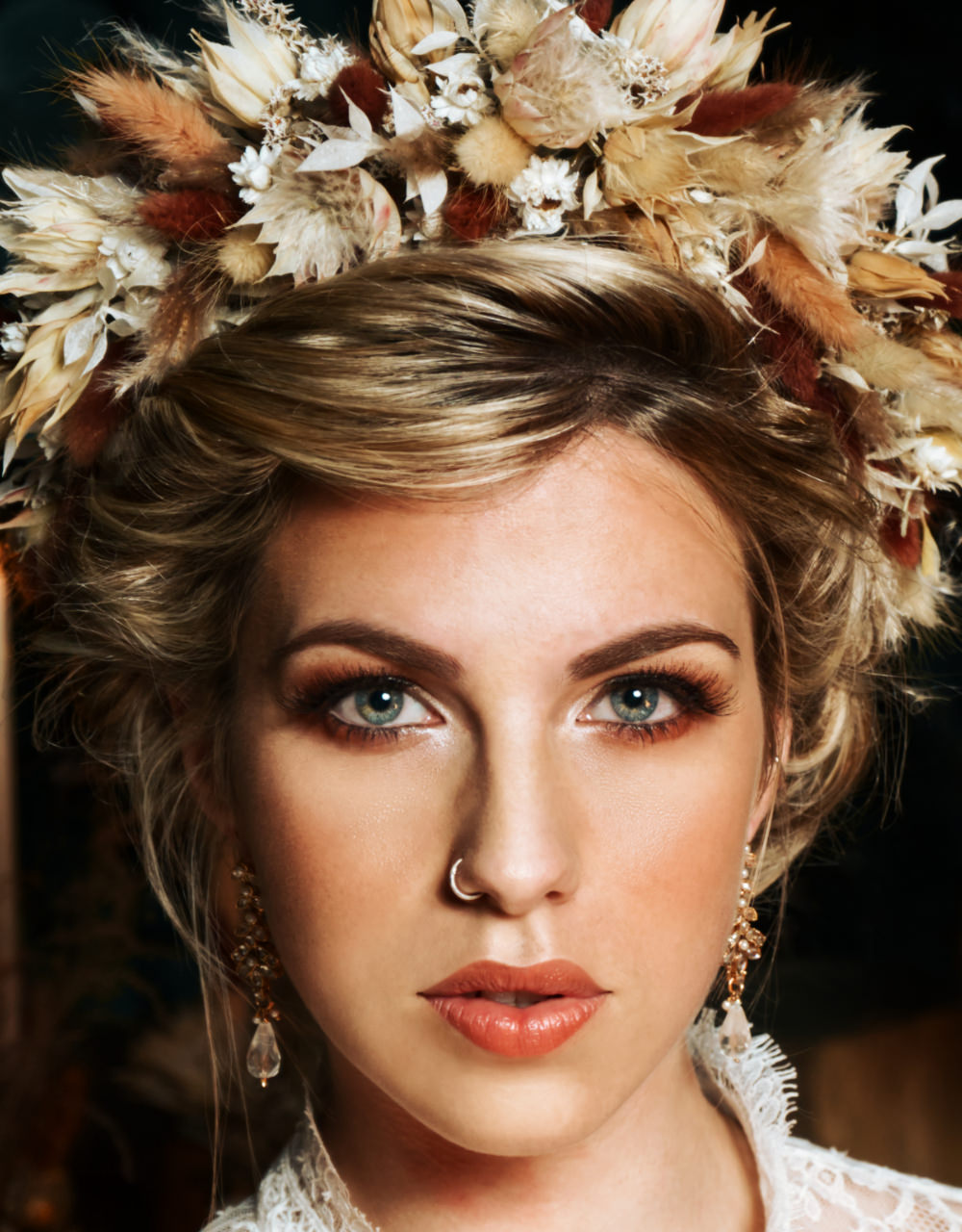 Bride Bridal Make Up Flower Crown Moroccan Wedding Inspiration Luke Batchelor Productions