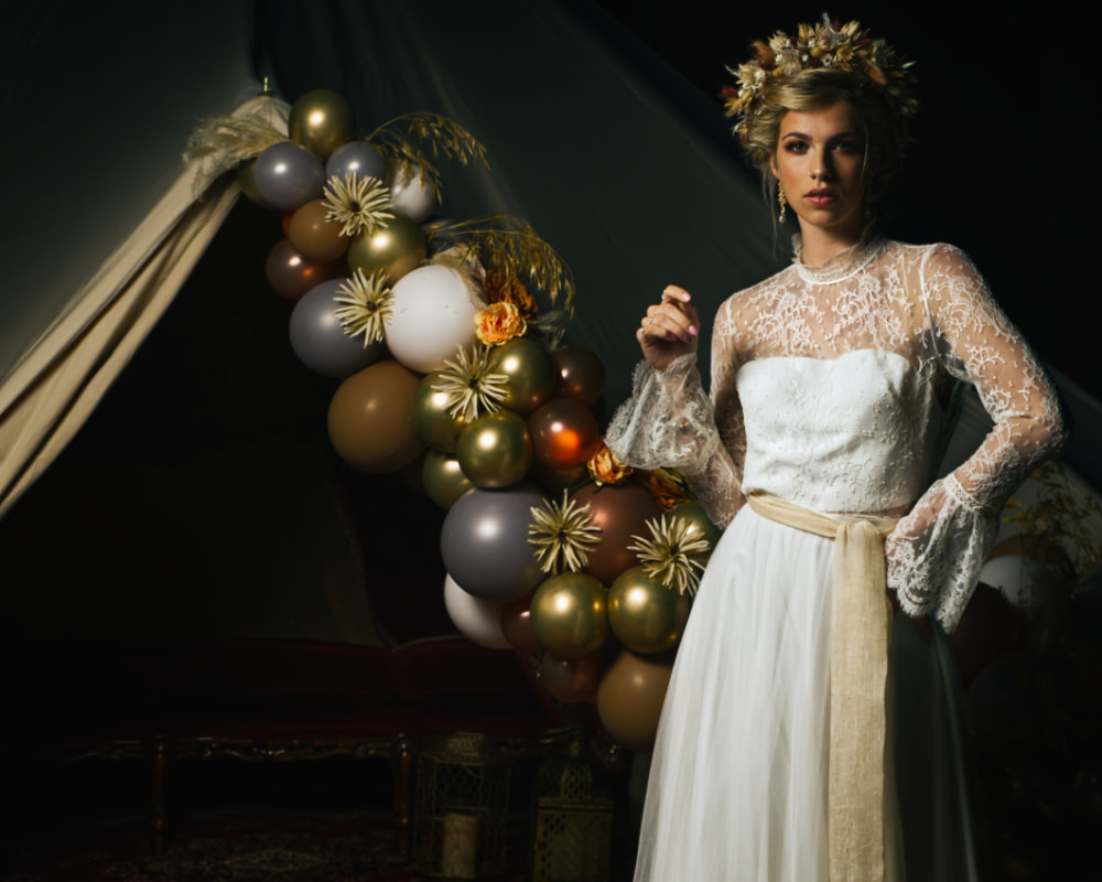 Balloons Balloon Installation Flowers Grass Gold Grey Moroccan Wedding Inspiration Luke Batchelor Productions