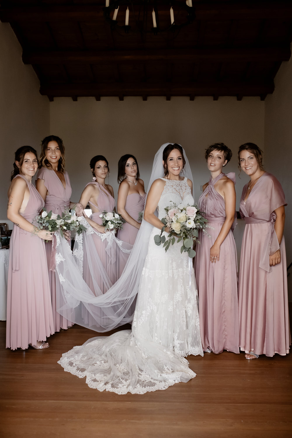 Bridesmaids Bridesmaid Dress Dresses Pale Pink Natural Italy Villa Wedding Flavia Eleonora Tullio