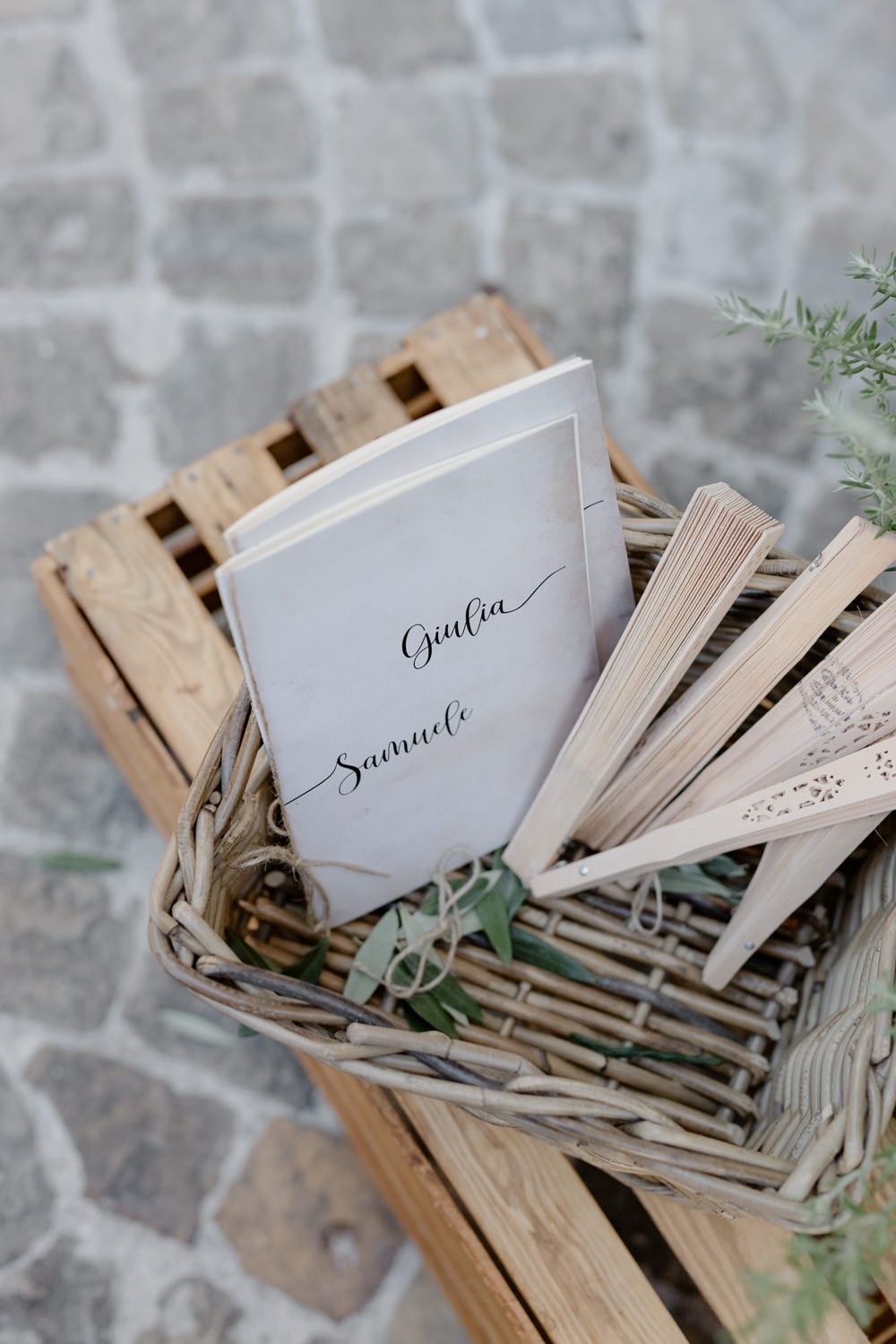 Fans Wooden Natural Italy Villa Wedding Flavia Eleonora Tullio