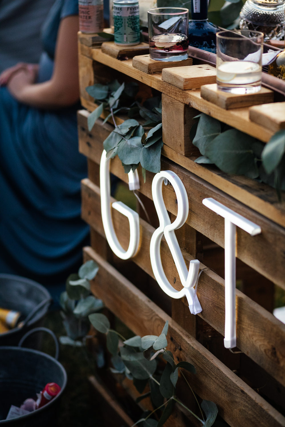 G& T Bar Gin Drinks Oak Barn Wedding Matilda Delves Photography