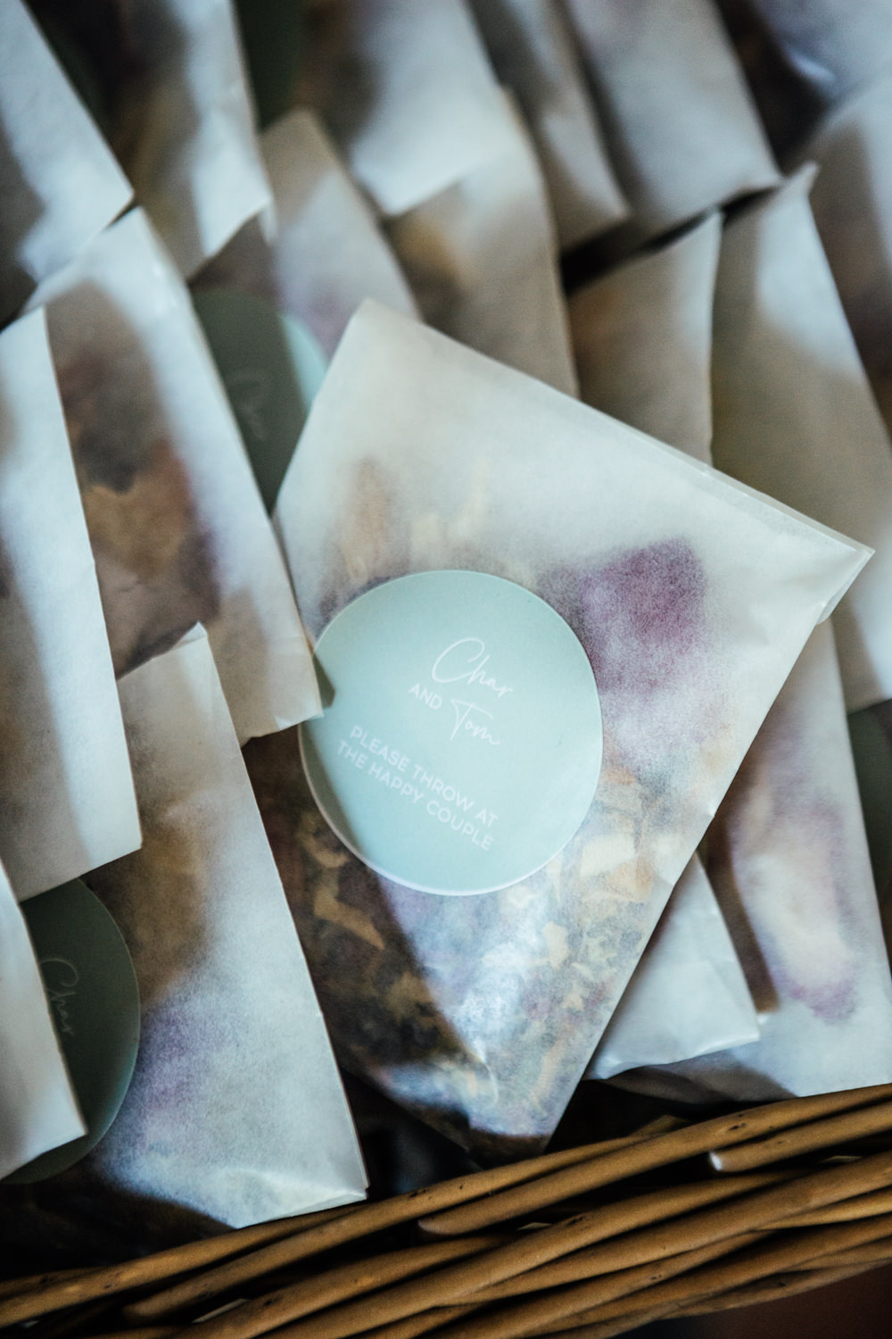 Confetti Envelopes Oak Barn Wedding Matilda Delves Photography