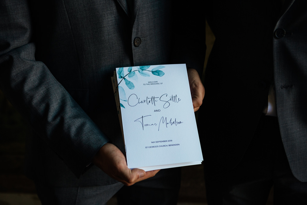 Order of Service Stationery Oak Barn Wedding Matilda Delves Photography