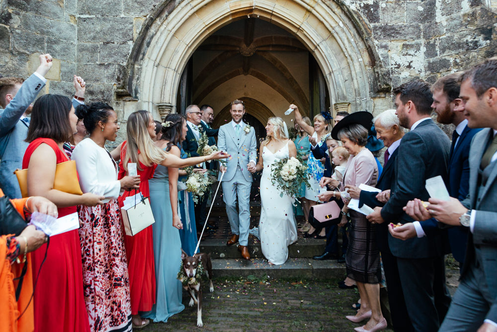 Confetti Throw Oak Barn Wedding Matilda Delves Photography