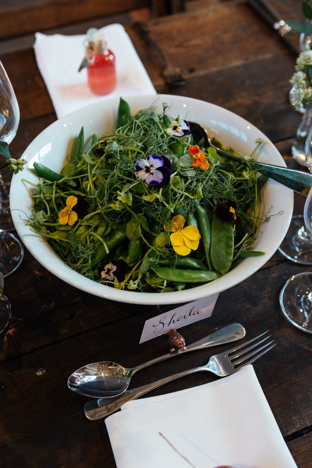 Salad Flowers Oak Barn Wedding Matilda Delves Photography