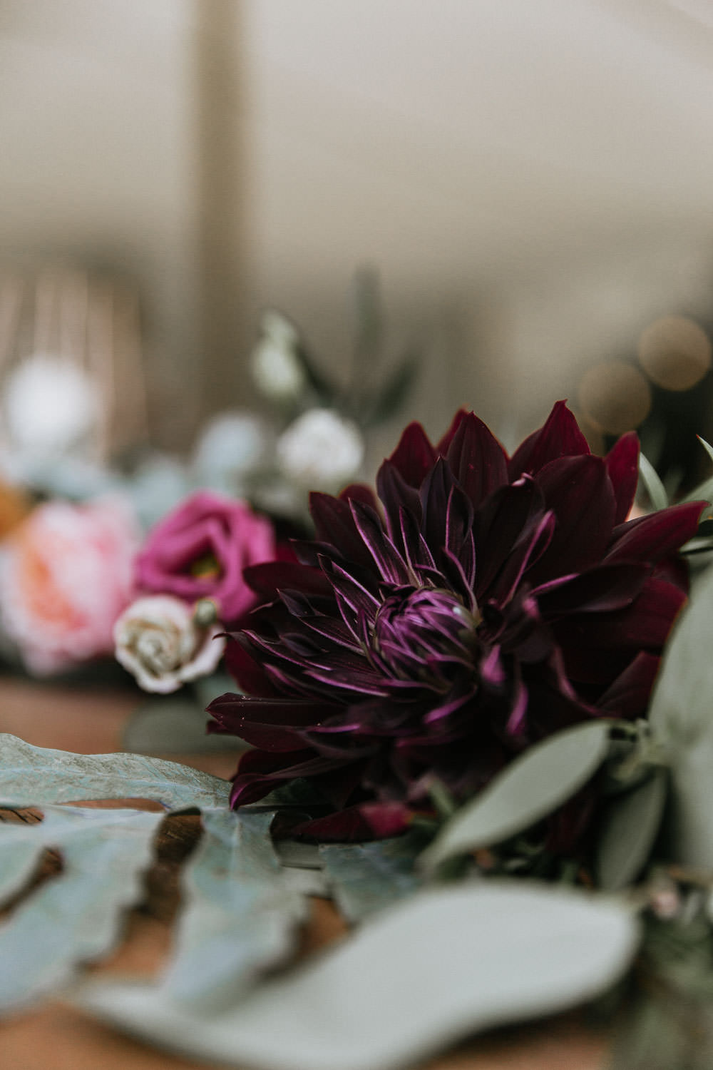 Flowers Burgundy Dahlia Summer Boho Wedding Wild Tide Weddings
