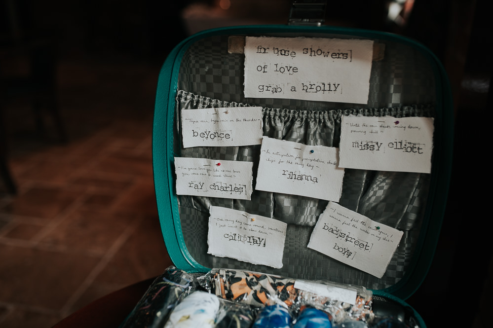 Umbrella Brolly Vintage Suitcase Swancar Farm Country House Wedding Maree Frances Photography