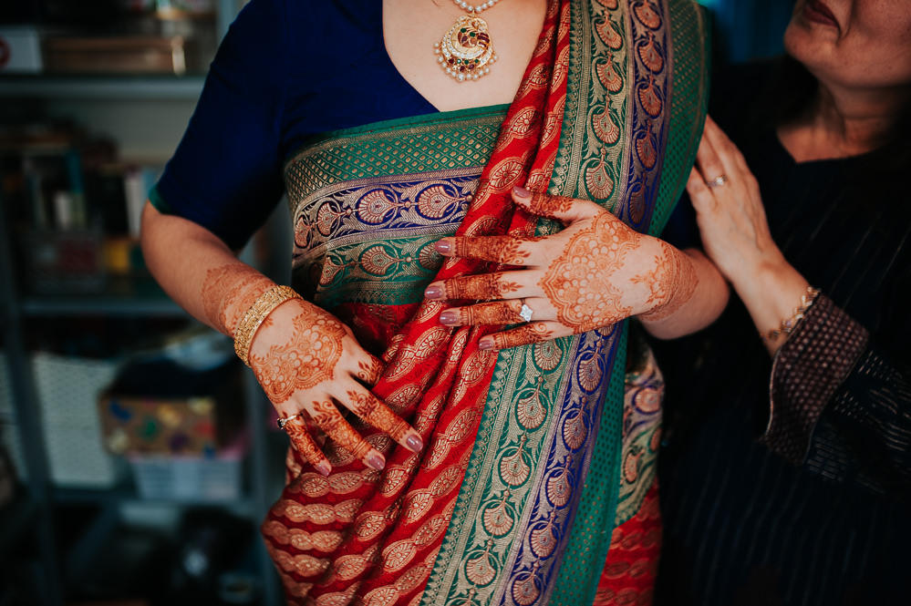 Sari Bride Bridal Swancar Farm Country House Wedding Maree Frances Photography