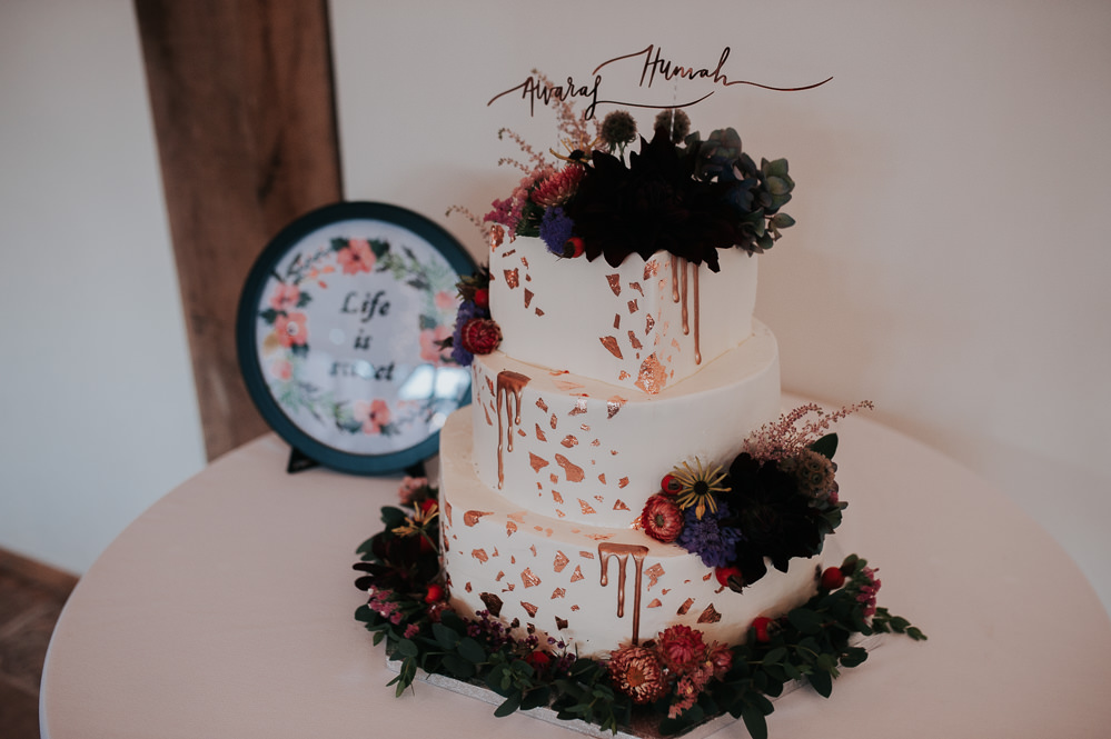 Cake Geometric Copper Wire Art Topper Swancar Farm Country House Wedding Maree Frances Photography