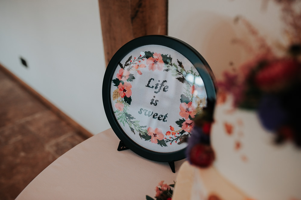 Cake Table Sign Signs Signage Swancar Farm Country House Wedding Maree Frances Photography