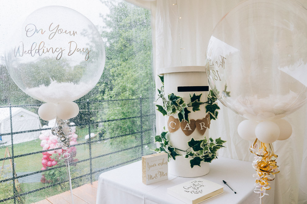 Post Box Cards Balloons Tullibole Castle Wedding Casey Avenue Photography