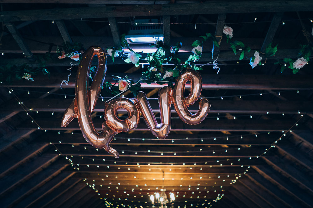 LOVE Balloons Tullibole Castle Wedding Casey Avenue Photography