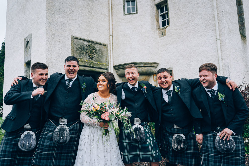 Groom Groomsmen Kilt Tullibole Castle Wedding Casey Avenue Photography