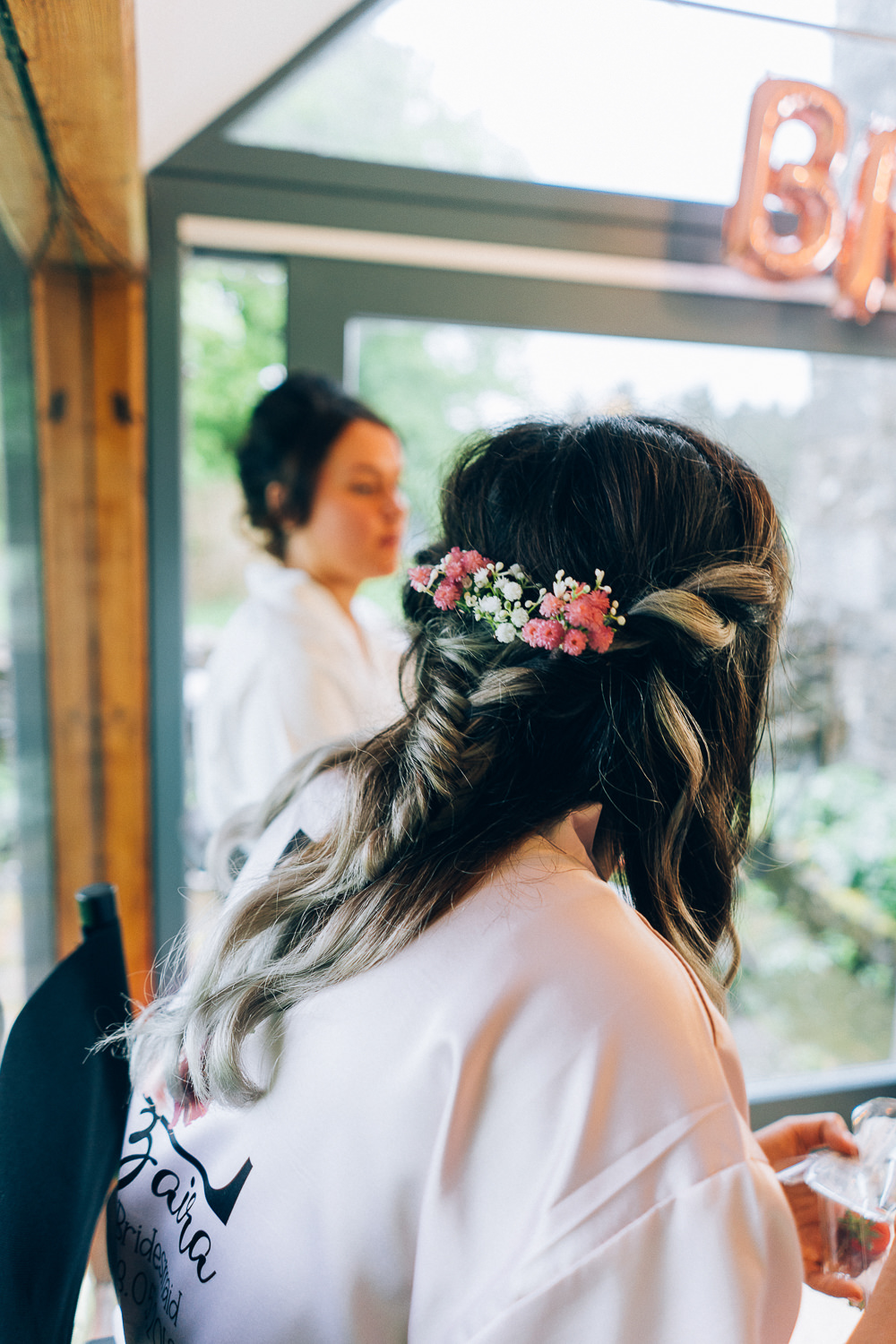 Bridesmaid Hair Style Up Do Flowers Tullibole Castle Wedding Casey Avenue Photography