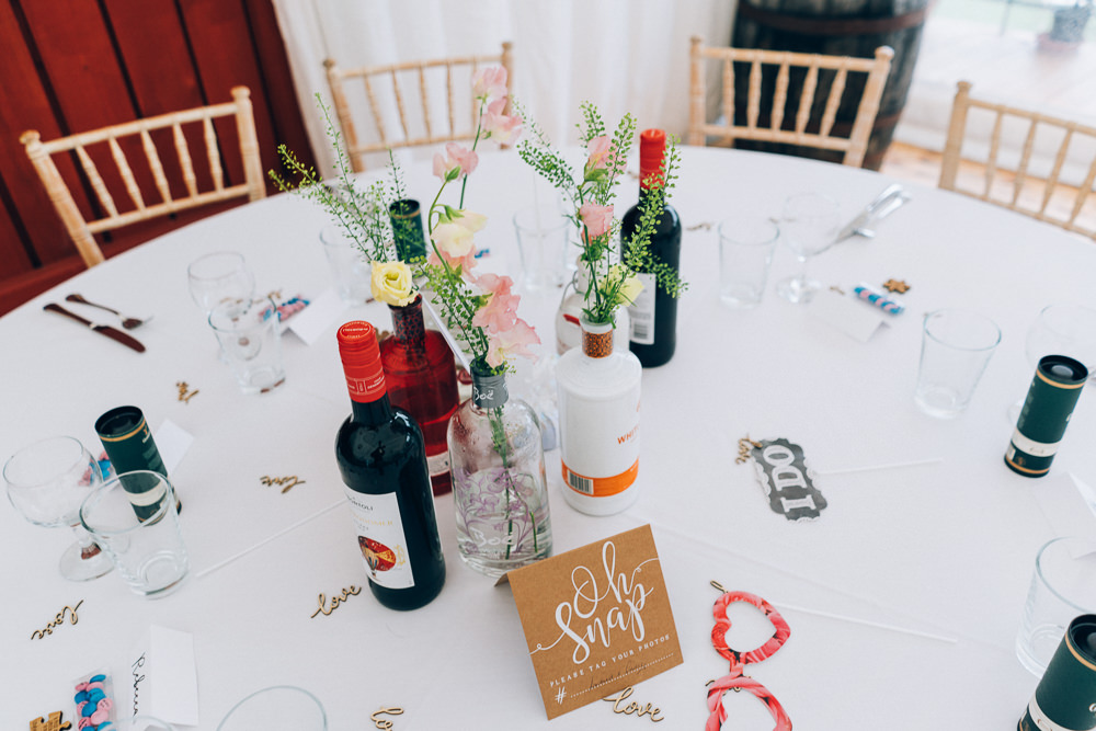 Table Flowers Centrepiece Tullibole Castle Wedding Casey Avenue Photography