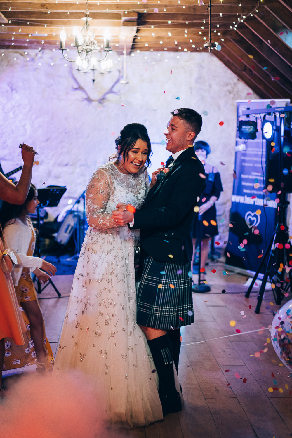Confetti Cannon First Dance Tullibole Castle Wedding Casey Avenue Photography