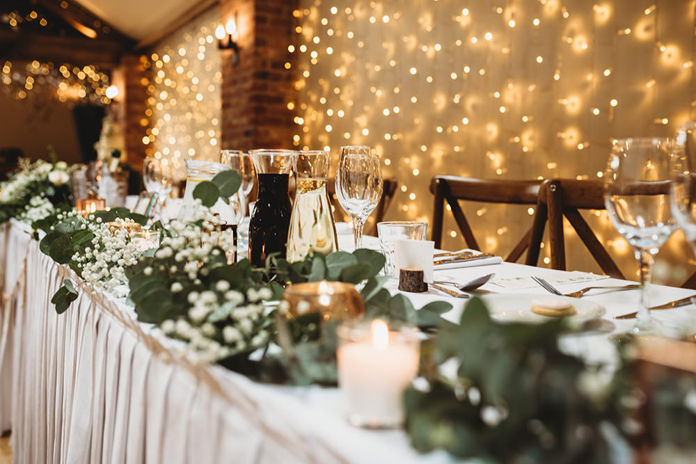 Table Decor Greenery Foliage Garland Whinstone View Wedding Emma Adamson Photography