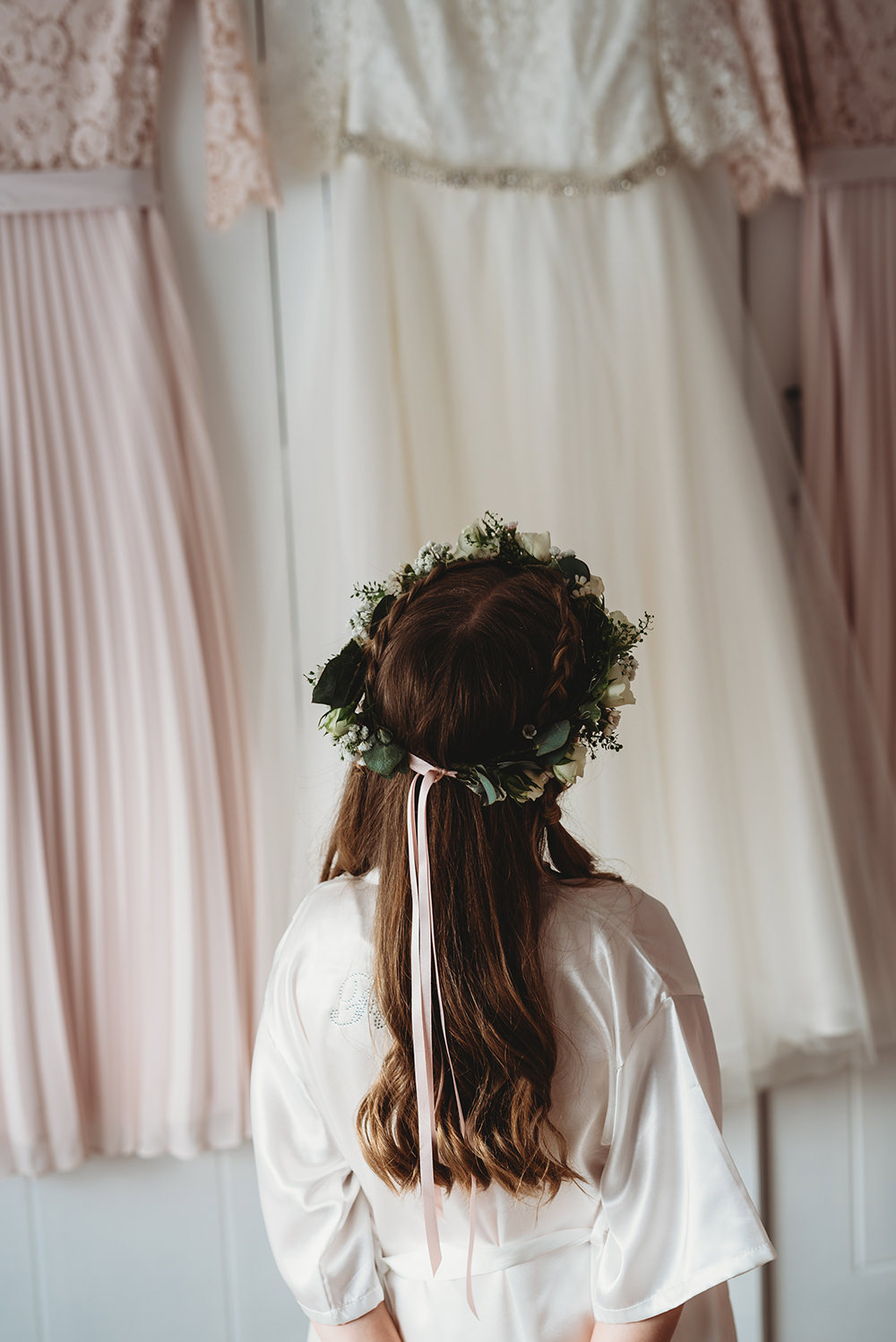Flower Girl Flower Crown Hair Whinstone View Wedding Emma Adamson Photography