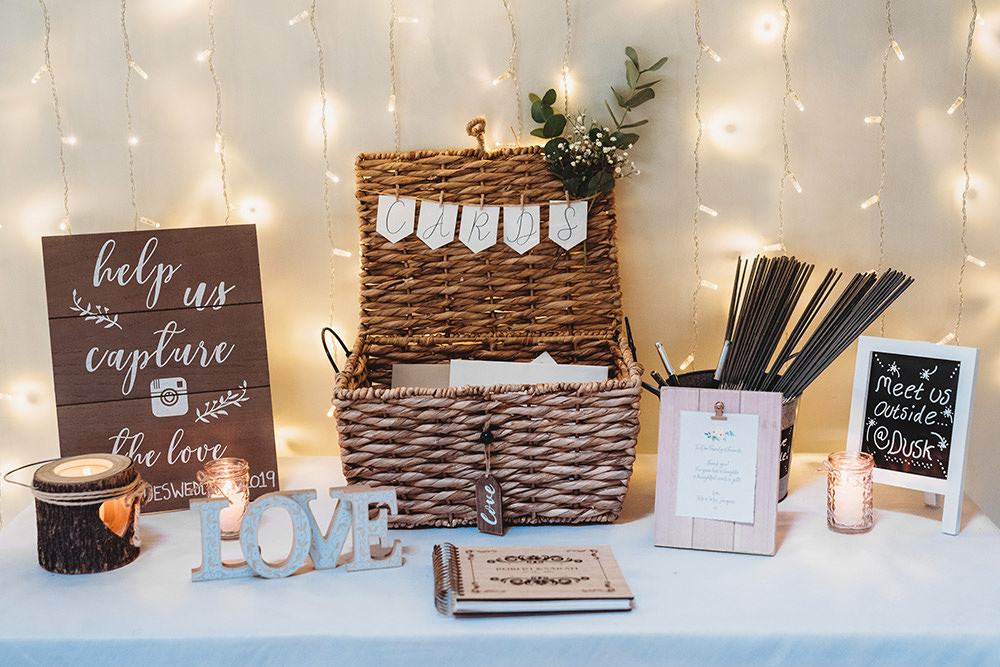 Card Basket Hamper Whinstone View Wedding Emma Adamson Photography