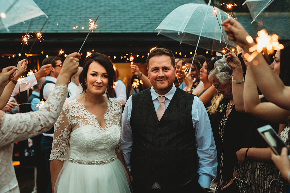 Sparklers Send Off Sparkler Exit Whinstone View Wedding Emma Adamson Photography