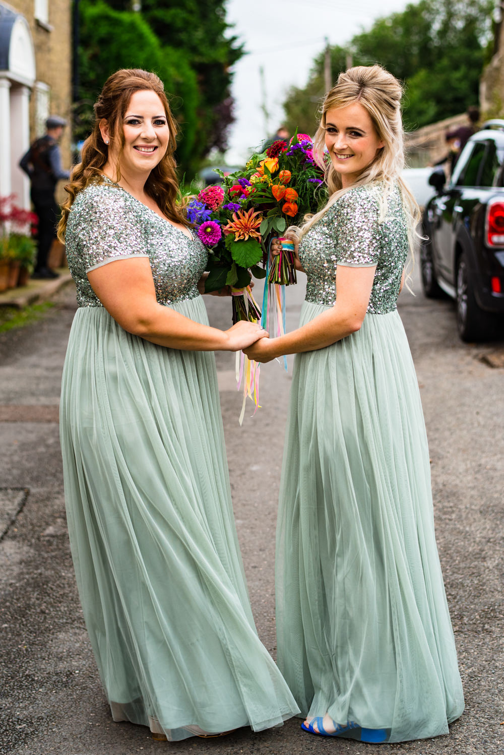 Bridesmaids Bridesmaid Dress Dresses Green Sequin Anstey Hall Wedding Jonny Barratt Photography