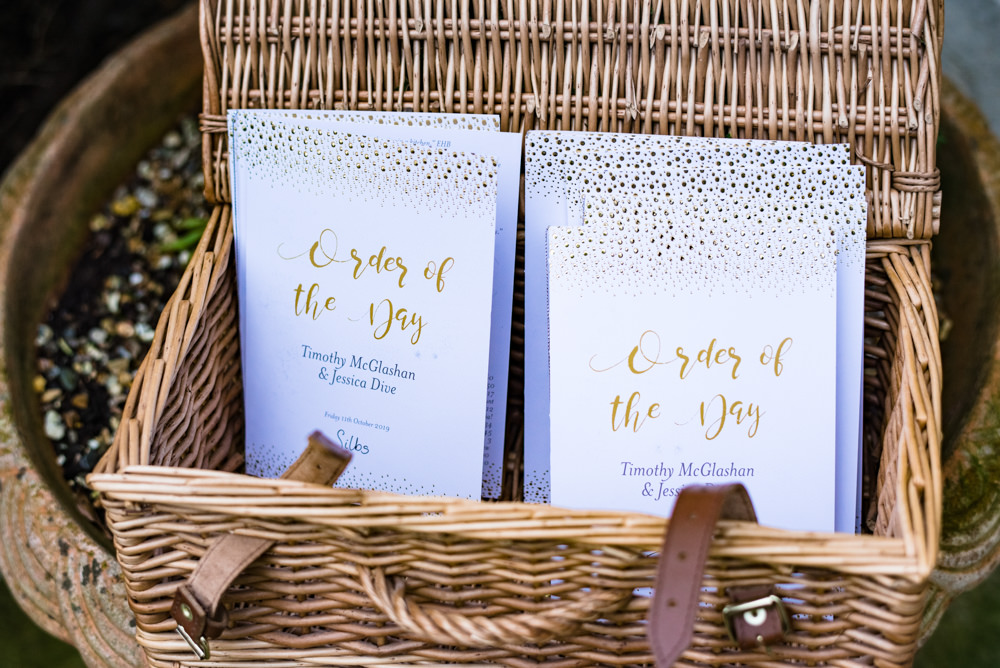 Order of the Day Booklet Anstey Hall Wedding Jonny Barratt Photography