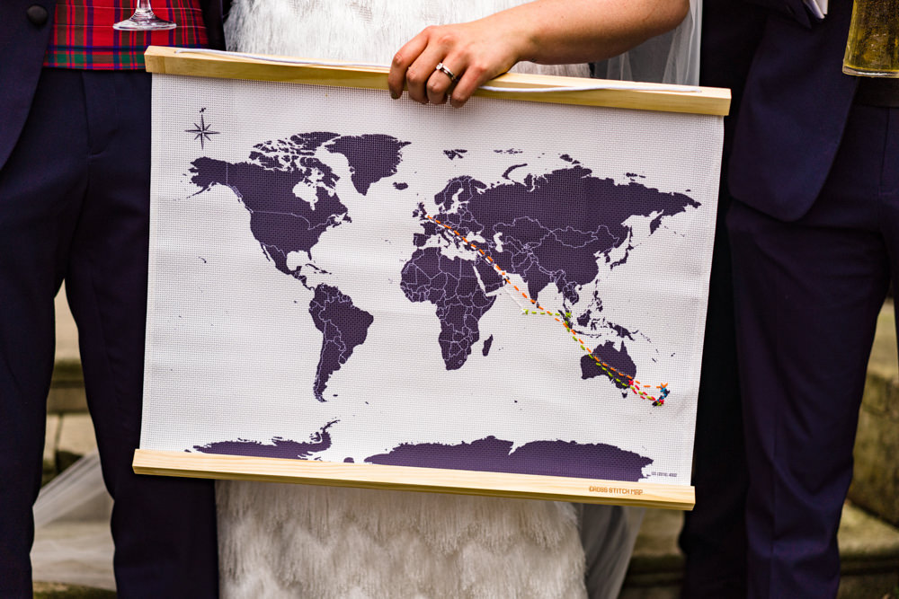 Map Travel Guest Book Anstey Hall Wedding Jonny Barratt Photography