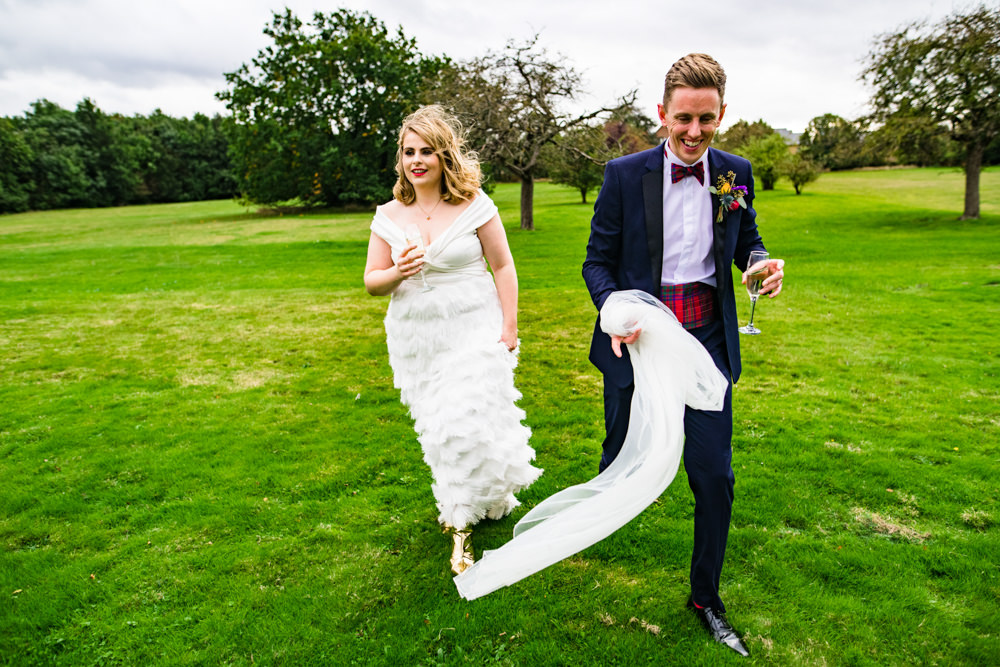 Dress Gown Bride Bridal Halfpenny London Tassel Fringe Anstey Hall Wedding Jonny Barratt Photography
