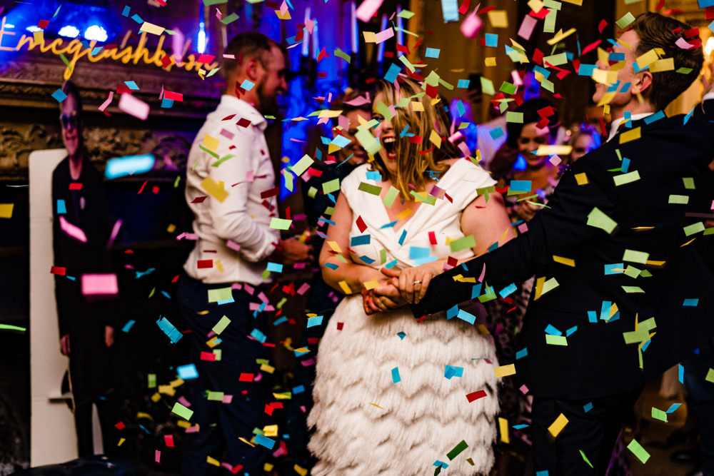 Confetti Cannon First Dance Anstey Hall Wedding Jonny Barratt Photography