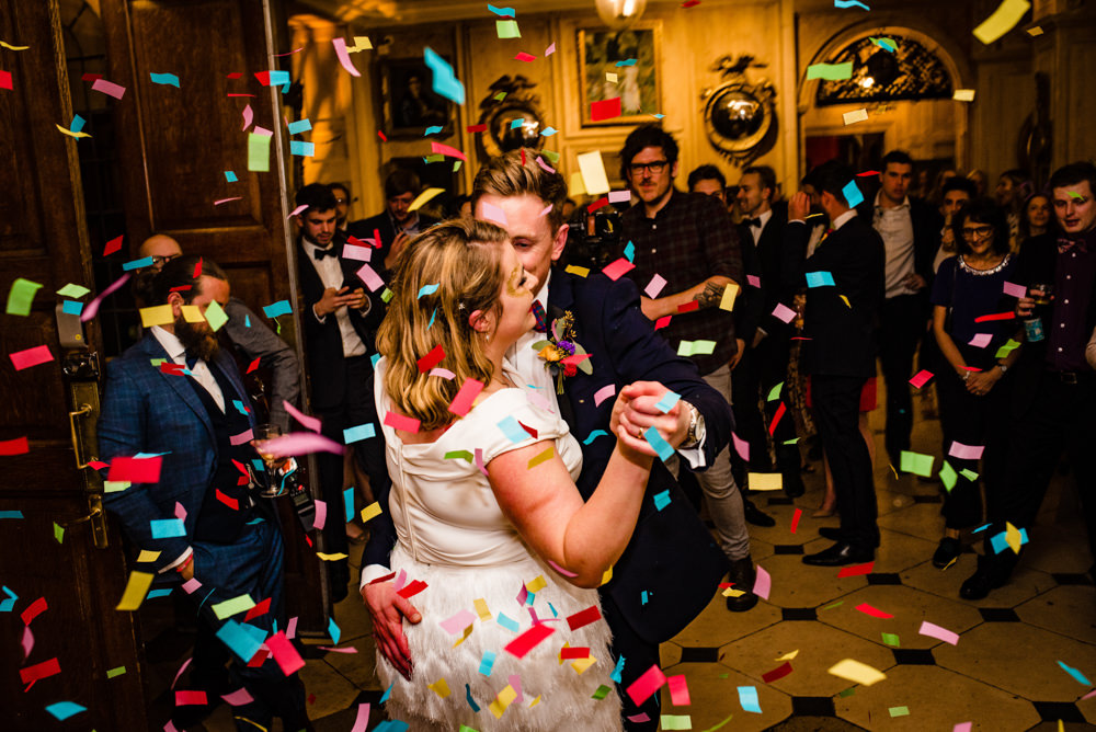 Confetti Cannon First Dance Anstey Hall Wedding Jonny Barratt Photography