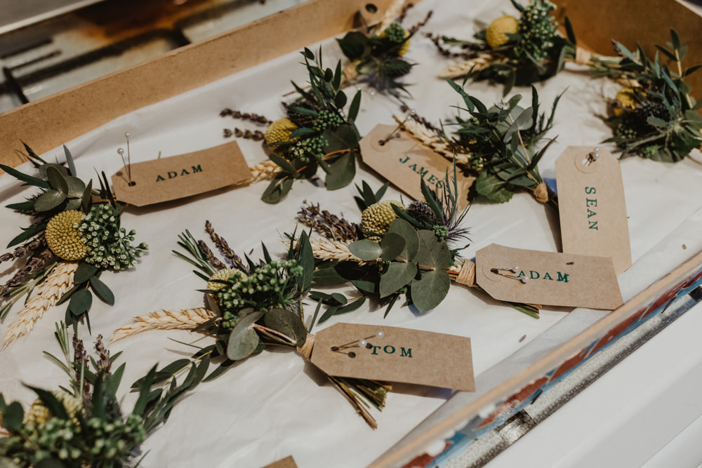 Buttonhole Flowers Barns Lodge Farm Wedding Stevie Jay Photography