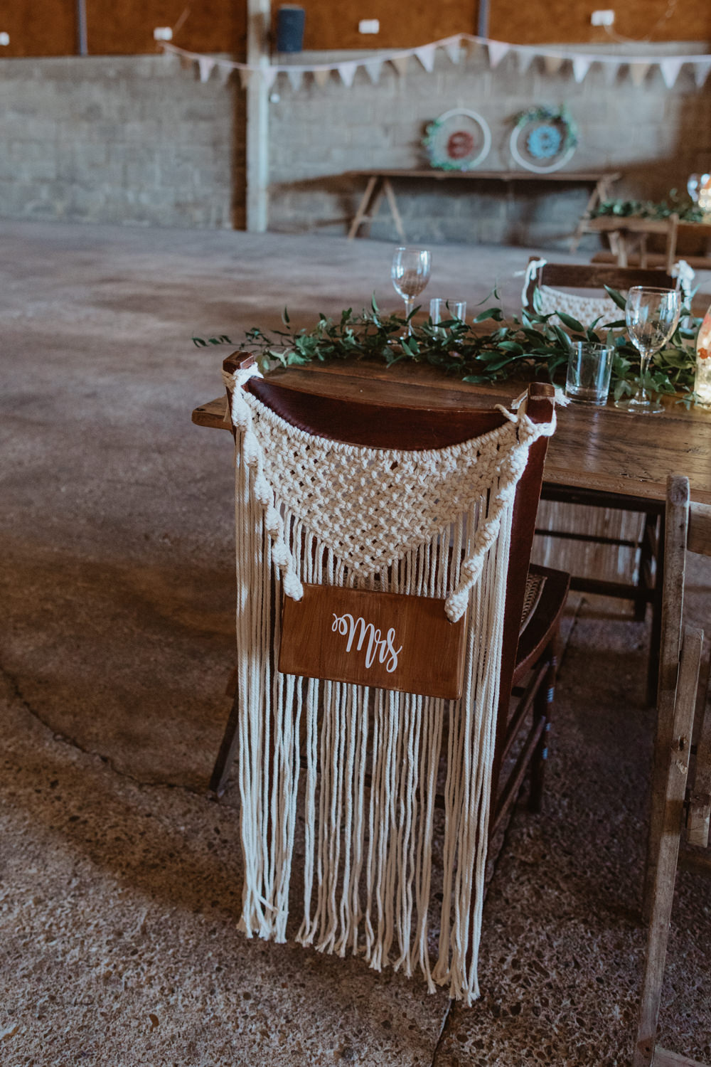 Macrame Chair Decor Name Barns Lodge Farm Wedding Stevie Jay Photography