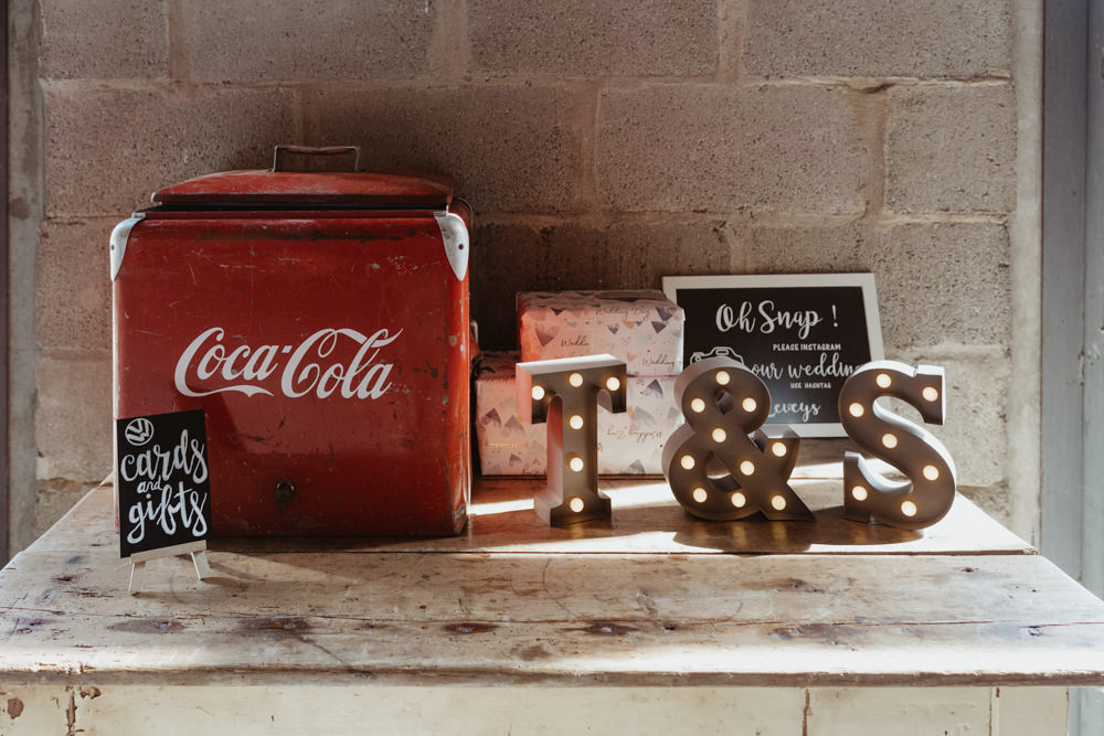 Card Box Tin Barns Lodge Farm Wedding Stevie Jay Photography